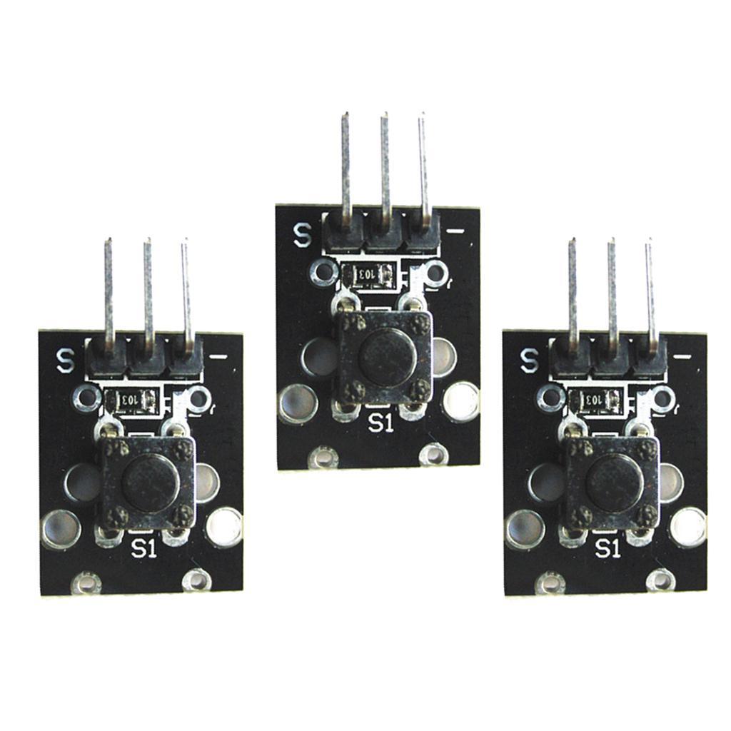 3Pcs KY-004 Tactile Switch 3 Pins Breakout Board Module Compatible