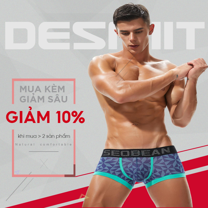 Quần Lót Boxer Nam Seobean S0213 - Chất Liệu Vải Cotton Cao Cấp Co Giãn 4 Chiều Thoáng Mát