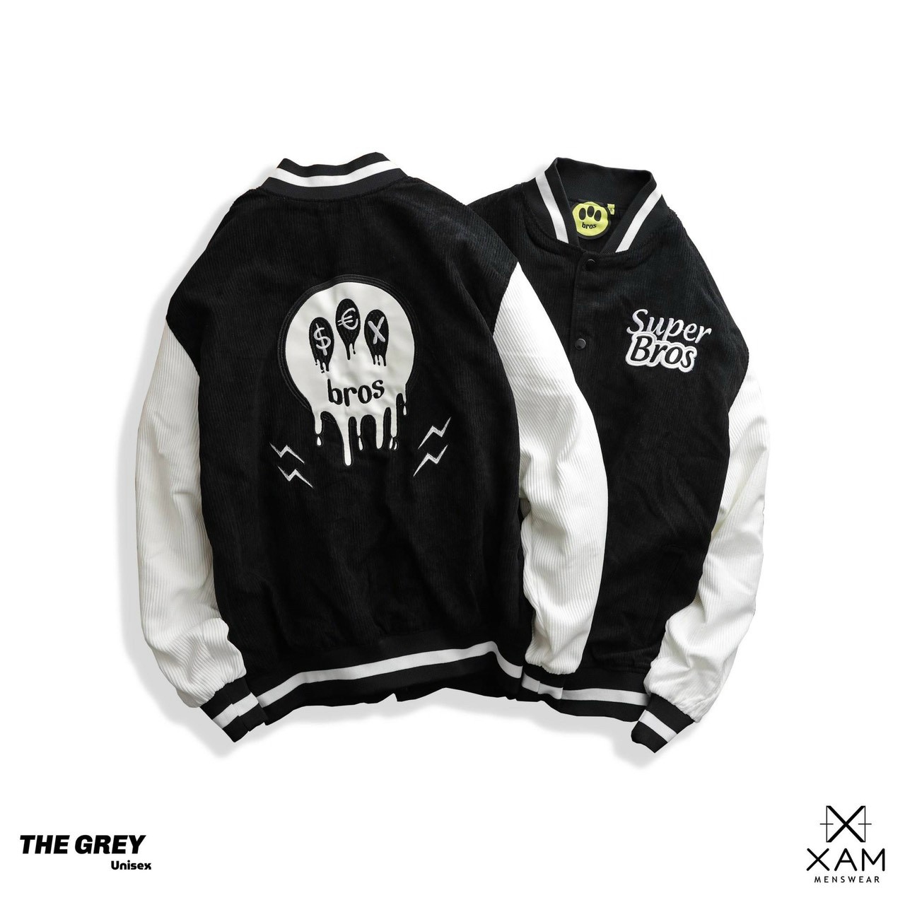 áo khoác bomber ACKET VARSITY  S.BROS, Áo khoác bomber super boss chất vải nhung 2 lớp thêu nổi,áo khoác ngoài Ulzzang, Áo khoác bomber nam nữ Hàn Quốc 2022, áo khoác kaki nhung nam nữ unisex cá tính