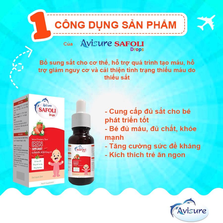 Sắt Avisure Safoli Drops hữu cơ dành cho bé 20ml