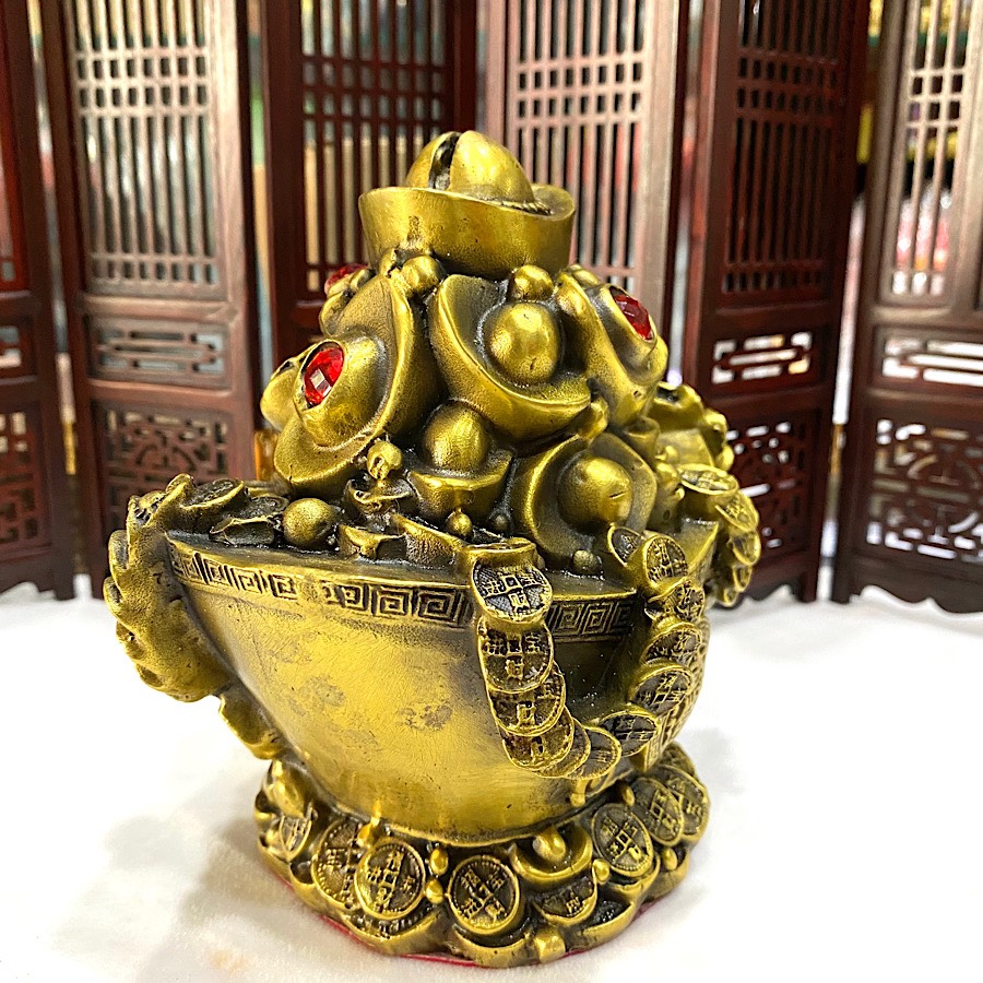 CHẬU TỤ BẢO - HŨ VÀNG HÚT TÀI LỘC PHONG THỦY BẰNG ĐỒNG