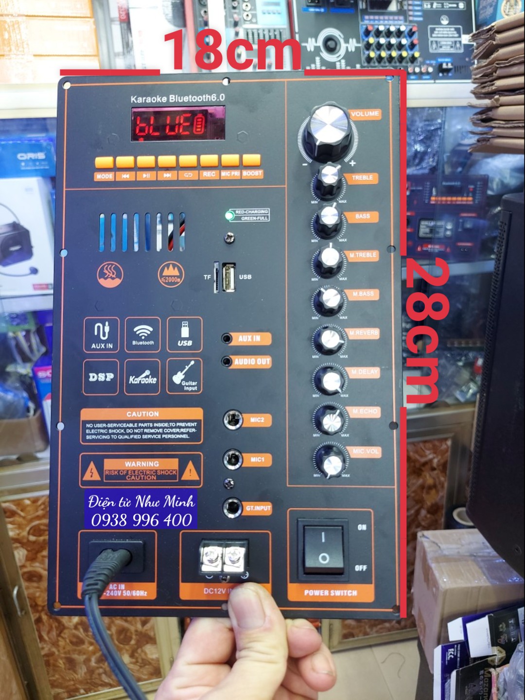 Mạch Loa kéo dsp/reverb 18cm*28cm dùng bass 30~40 đơn