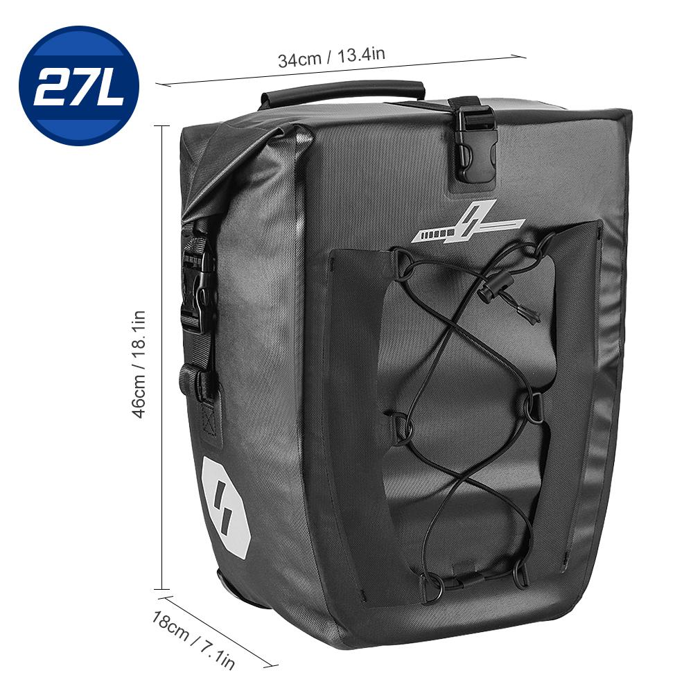 Túi đựng cốp xe đạp Được làm từ chất liệu nylon 840D chống rách bền bỉ với lớp phủ TPU chống thấm nước 27l