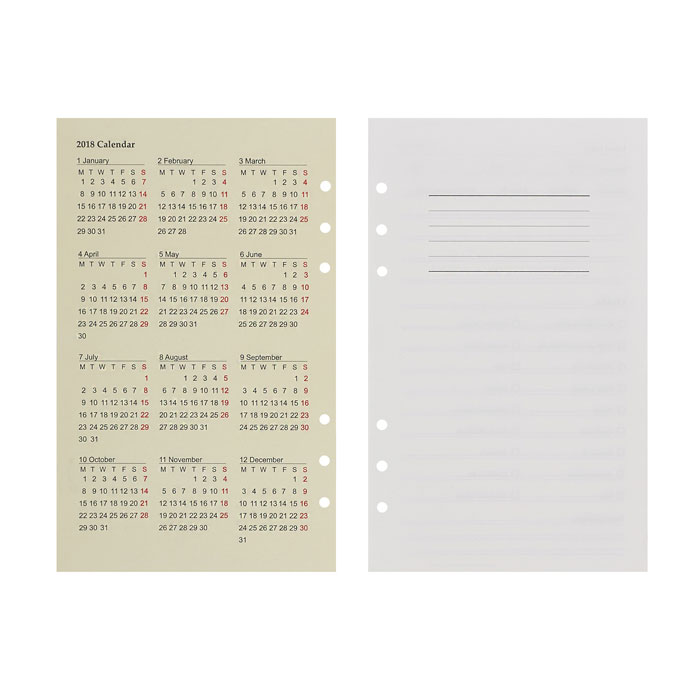 Ruột Sổ Còng Planner 13x21cm Bettino Writing Paper RN-047 Giấy Kem Vàng Ngà 80gsm In Kế Hoạch Và Kẻ Hàng size 130x210mm