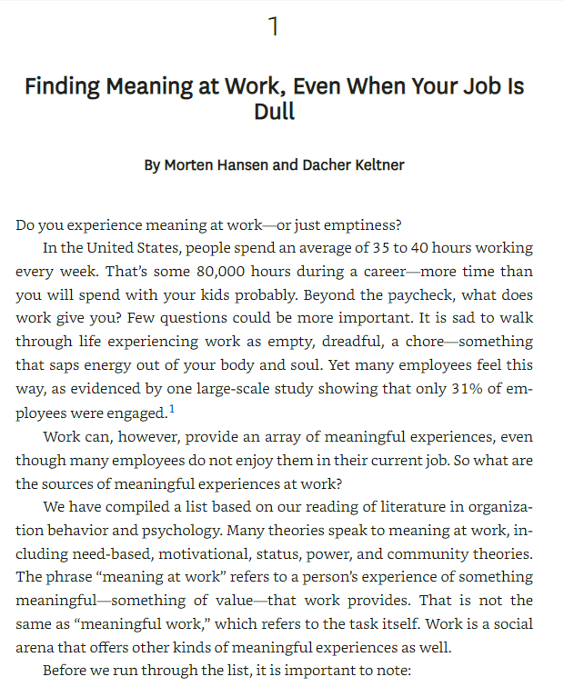 Purpose, Meaning, and Passion (HBR Emotional Intelligence Series)