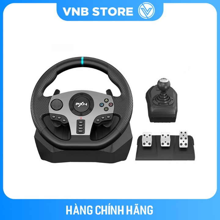 Vô lăng chơi game PXN V9 Gaming Racing Wheel - Vô lăng 270/900 độ , pedal chân côn , số sàn 7 cấp , Có RUNG - HÀNG CHÍNH HÃNG