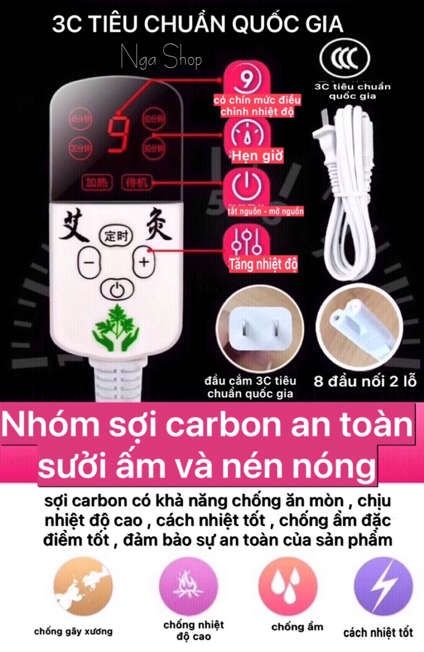 Thảm ngải cứu, Đệm sưởi ấm nằm đông y Trung quốc hõ trợ giảm đau vai gáy, nhức mỏi xương khớp