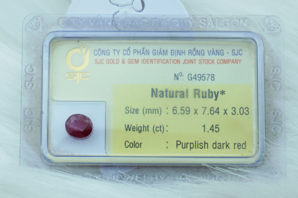 Mặt Đá Ruby Tự Nhiên Kiểm Định Mài giác Oval