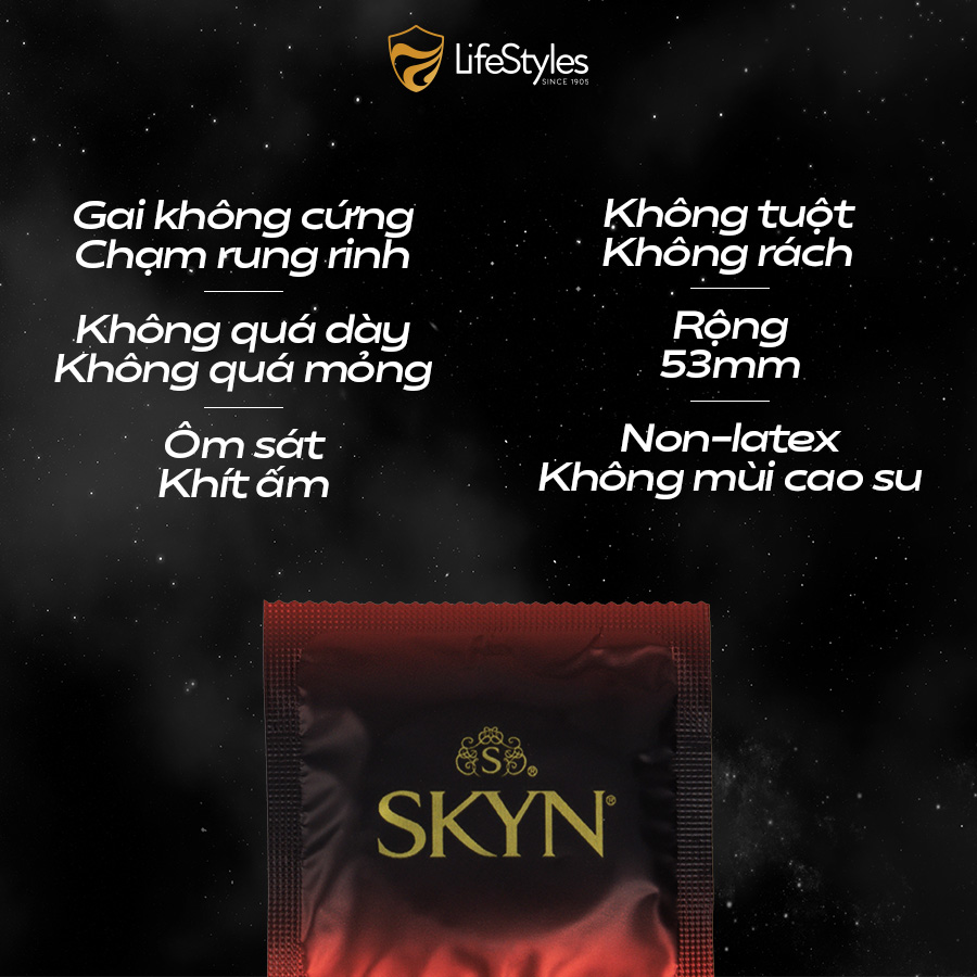 Combo Gai Rân Rân - Bao cao su SKYN Intense + Bao cao su Lifestyles Epic + Gel bôi trơn LifeStyles Warm Lovin'+ Váy ngủ
