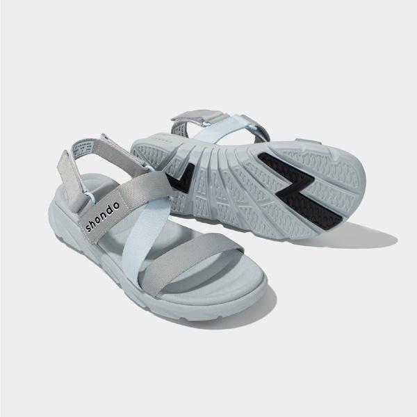 Sandal Shondo F6 sport đế xám phối quai xanh da trời F6S2030