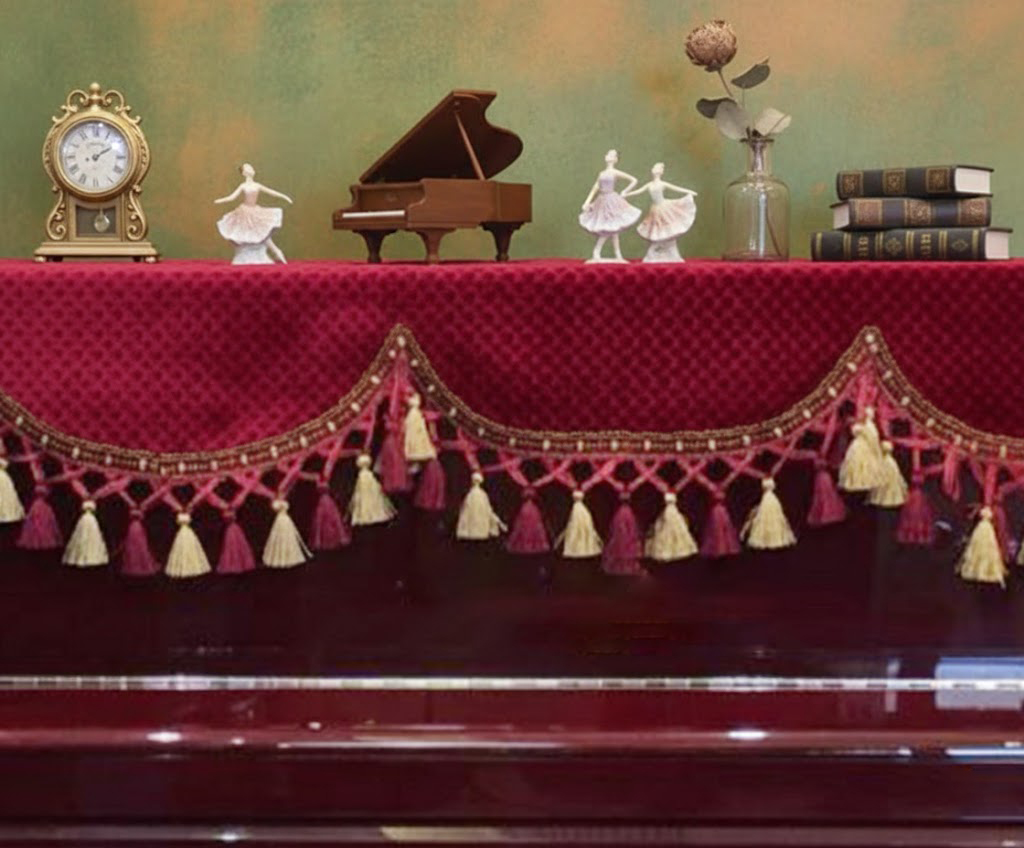 Khăn phủ đàn piano cơ đàn piano điện tử 88 phím sang trọng cổ điển trang trí giáng sinh noel năm mới Tết - Hàng chính hãng