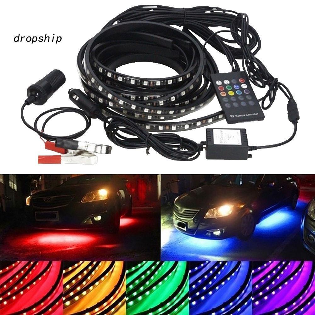 Đèn LED Dây RGB Không Dây Điều Khiển Âm Thanh Cho Xe Hơi