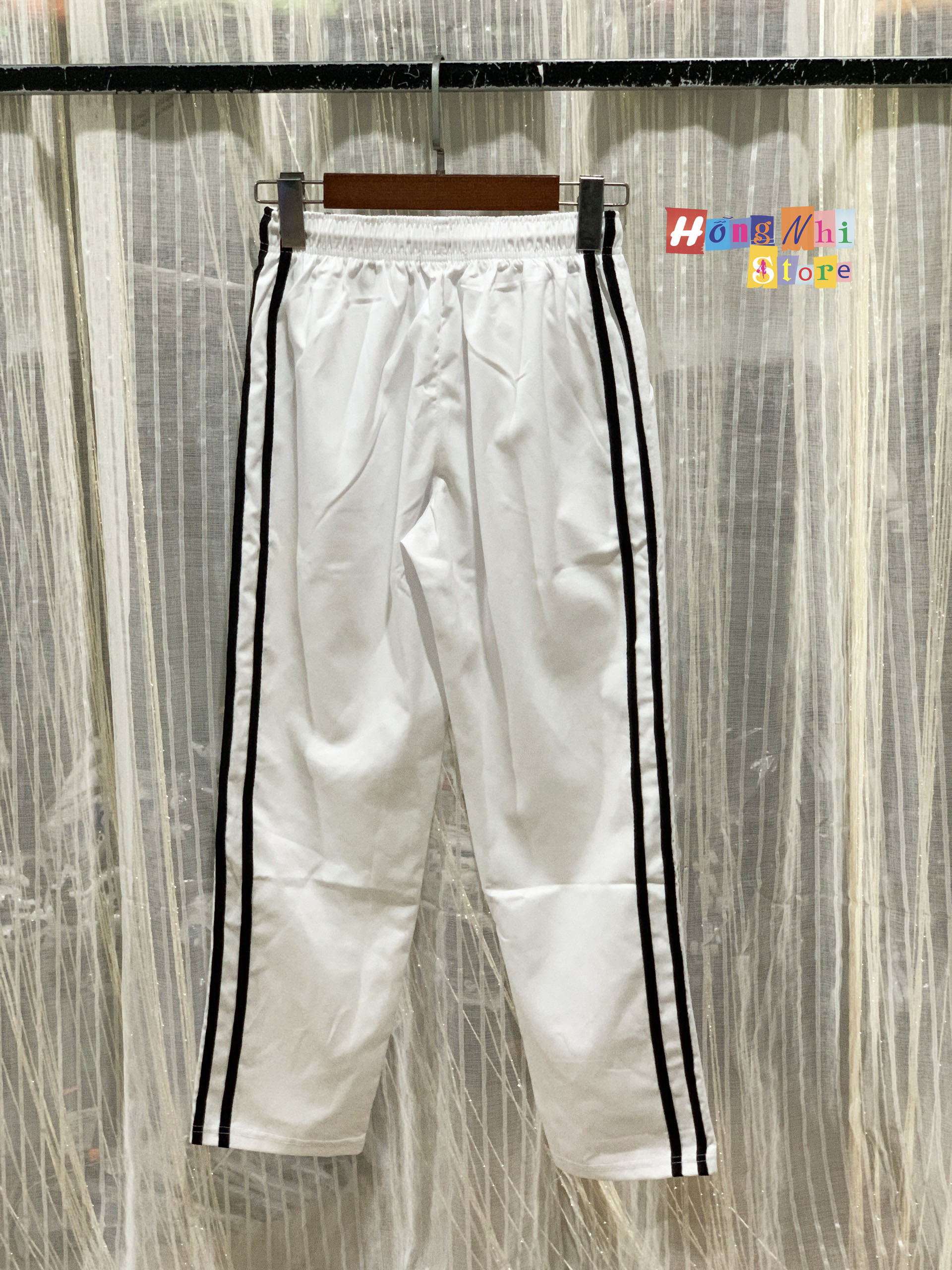 Quần Kaki 2 Sọc Màu Trắng - Quần Kaki 2 Line Pants Unisex White - MM