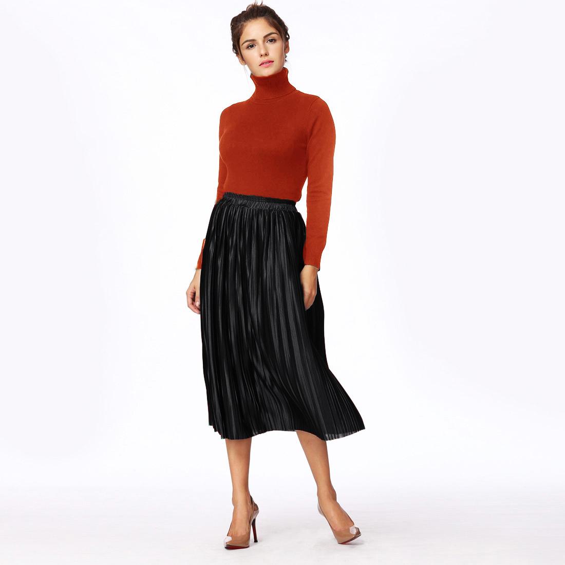 Fashion Winter Women Sweater Knitwear Turtle Neck Long Sleeves Ribbed Knitted Pullover Tops
