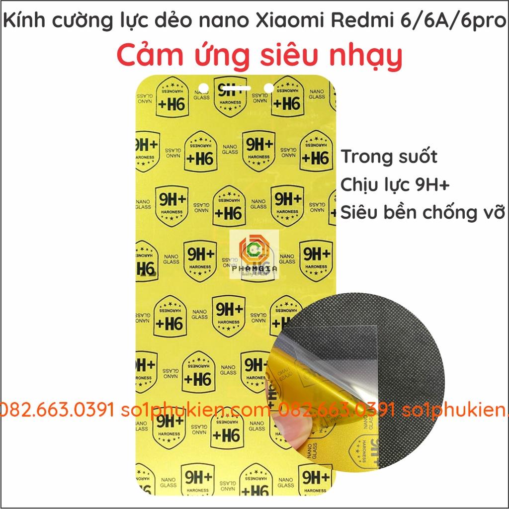 Dán cường lực cho Xaomi Redmi 6 / 6A / 6 PRO nano siêu dẻo siêu bền