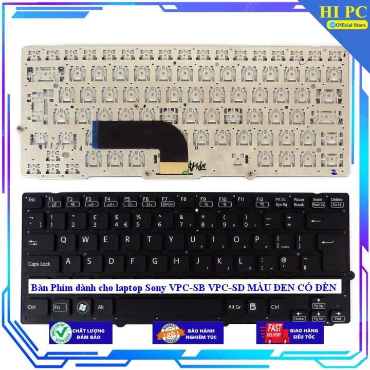 Bàn Phím dành cho laptop Sony VPC-SB VPC-SD MÀU ĐEN CÓ ĐÈN - Hàng Nhập Khẩu