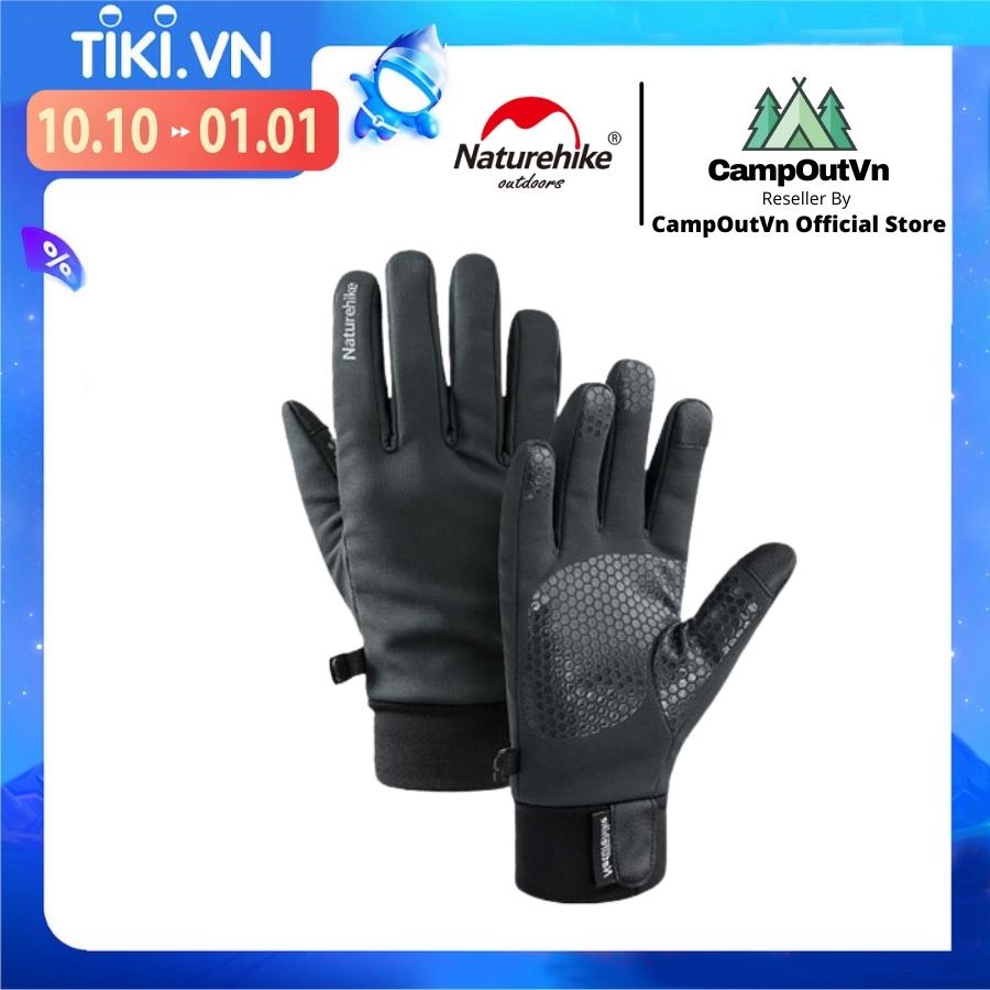 Đồ cắm trại Naturehike găng tay chống thấm NH19S005-T có cảm ứng ấm và êm cản gió A420