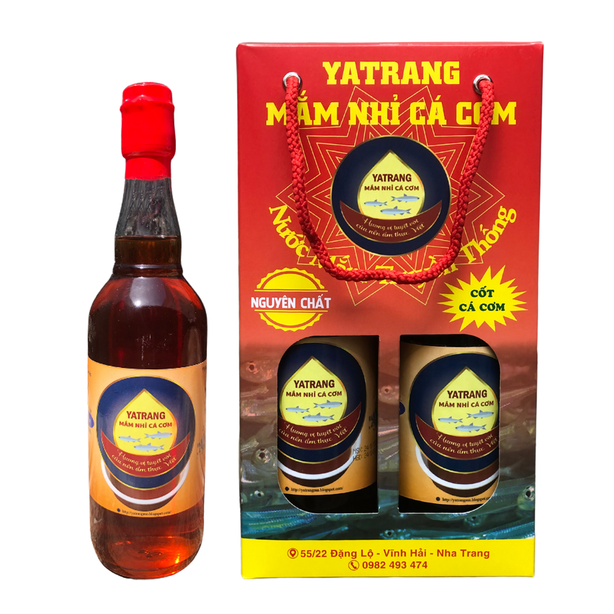 Nước mắm nguyên chất YaTrang 1000ml - Cốt nhỉ cá cơm than, ủ 18 tháng, chai thủy tinh