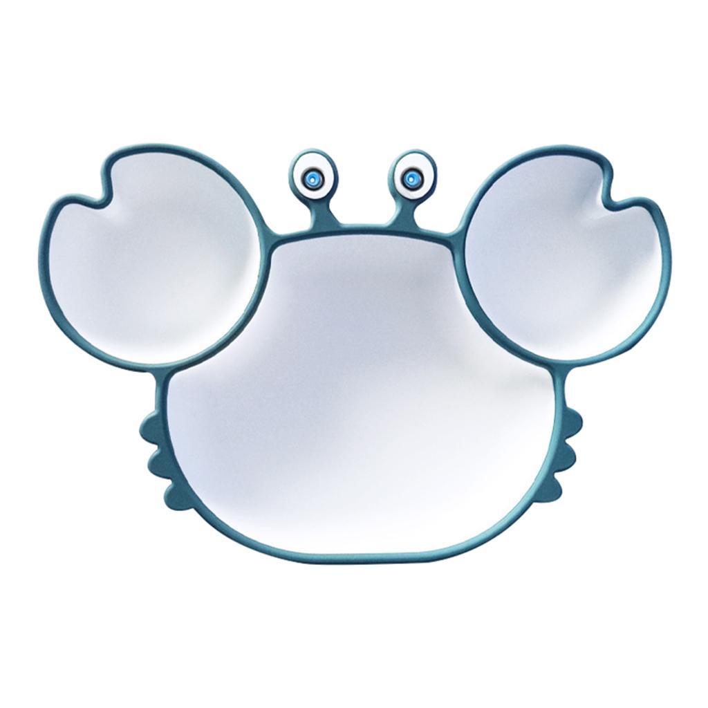 Cartoon Divided Grids Dish Shape Food Tray with Suction for