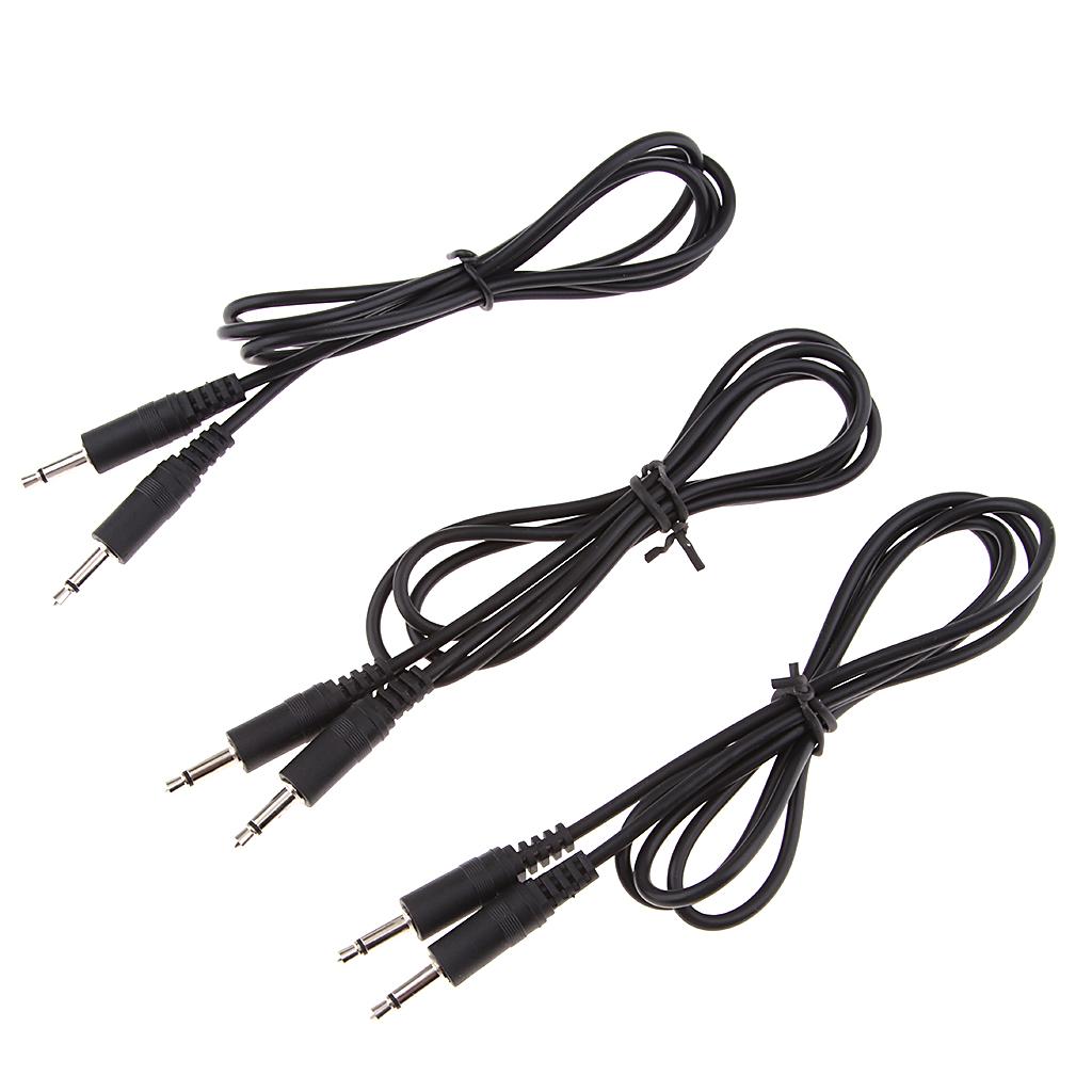 3 Cái 3,5 Mm Nam đến Nam Mono Jack Tai Nghe Dây Cáp âm Thanh 1M Đen