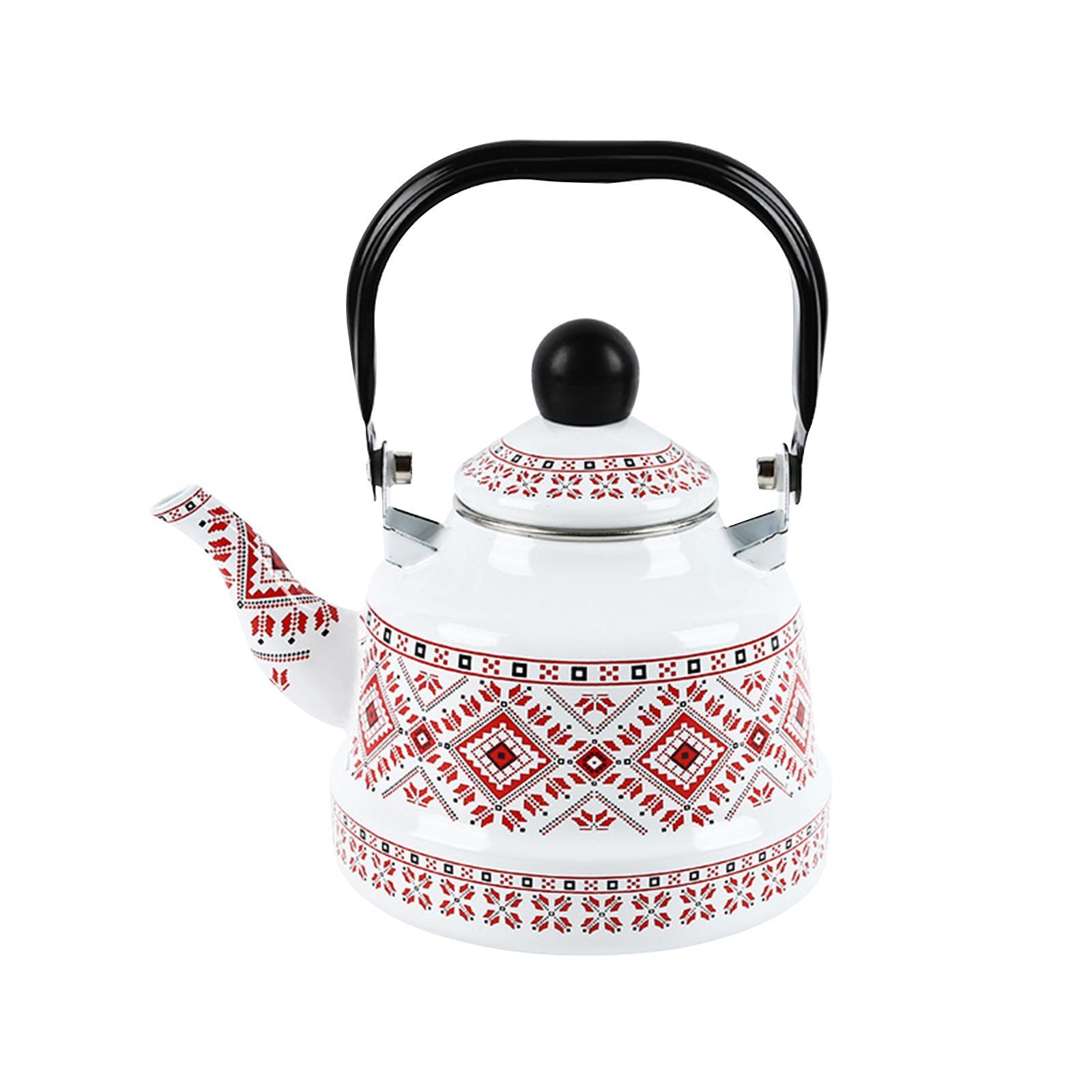 Enamel Tea Kettle Tableware Teapot Water Kettle for Kitchen Picnic Camping