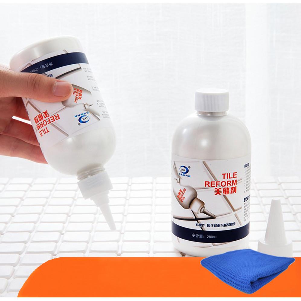 Lọ Keo Trám Trắng Mạch Gạch Tile Reform Lkb 280Ml Tặng Kèm Khăn Lau Cao Cấp  - Giao Hàng Toàn Quốc