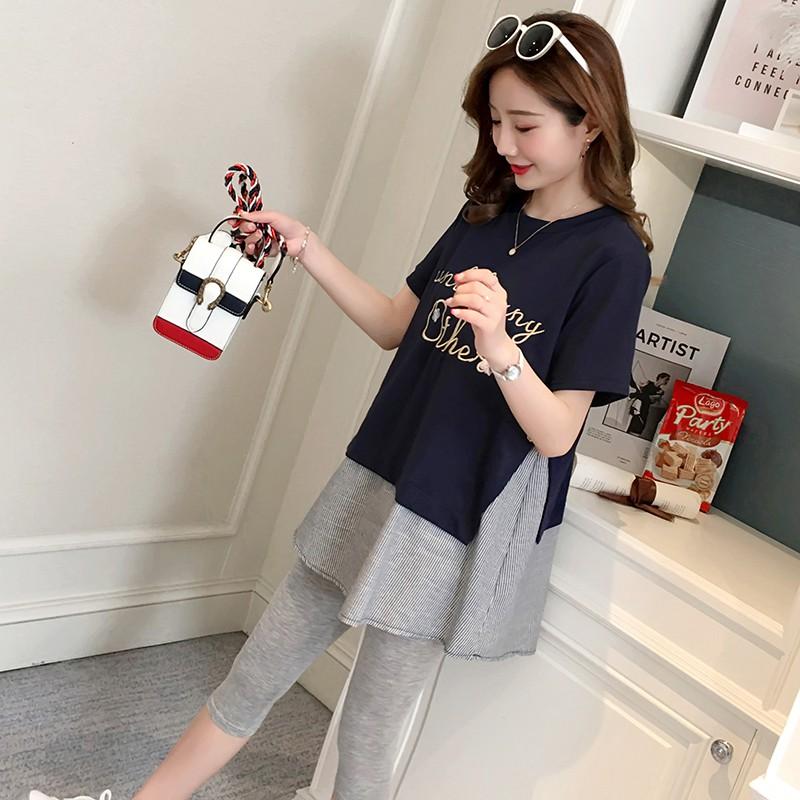 Áo bầu đẹp AB01 dáng suông chất cotton cộc tay,Áo bầu thiết kế mùa hè 2021 maternity T-shirt