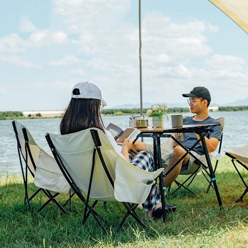 Ghế cắm trại khung thép xếp gọn, ghế dã ngoại camping glamping full nhôm chịu lực