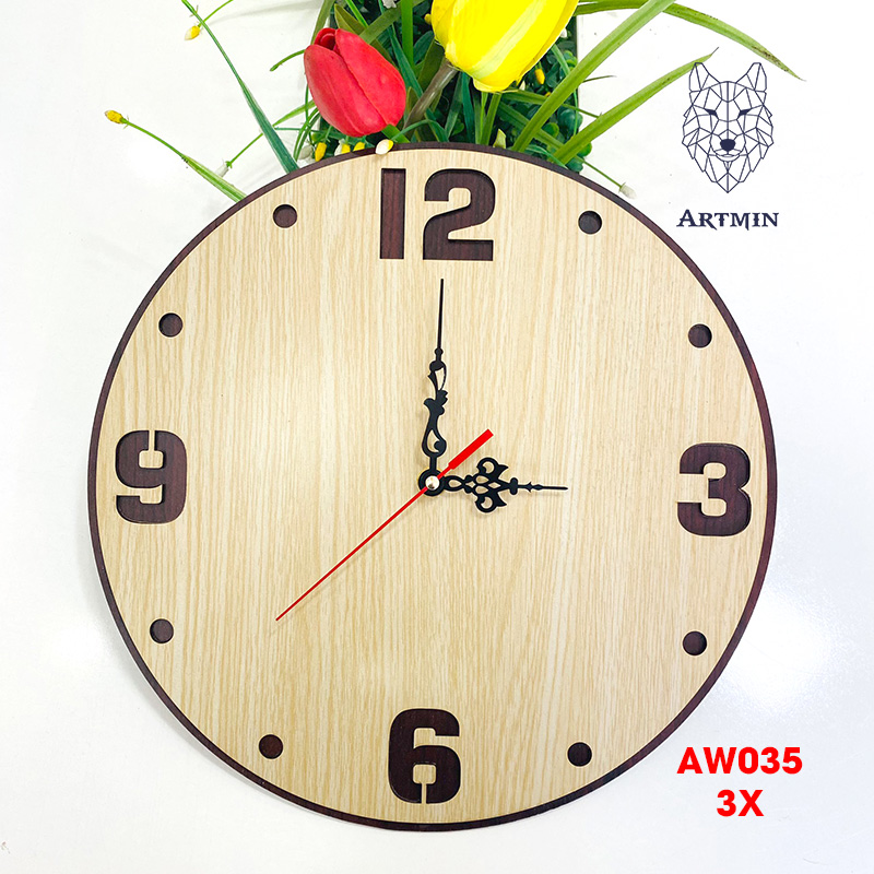 AW035 - Đồng Hồ Gỗ Decor Nhà Xinh Xắn – Đồng Hồ Treo Tường Trang Trí