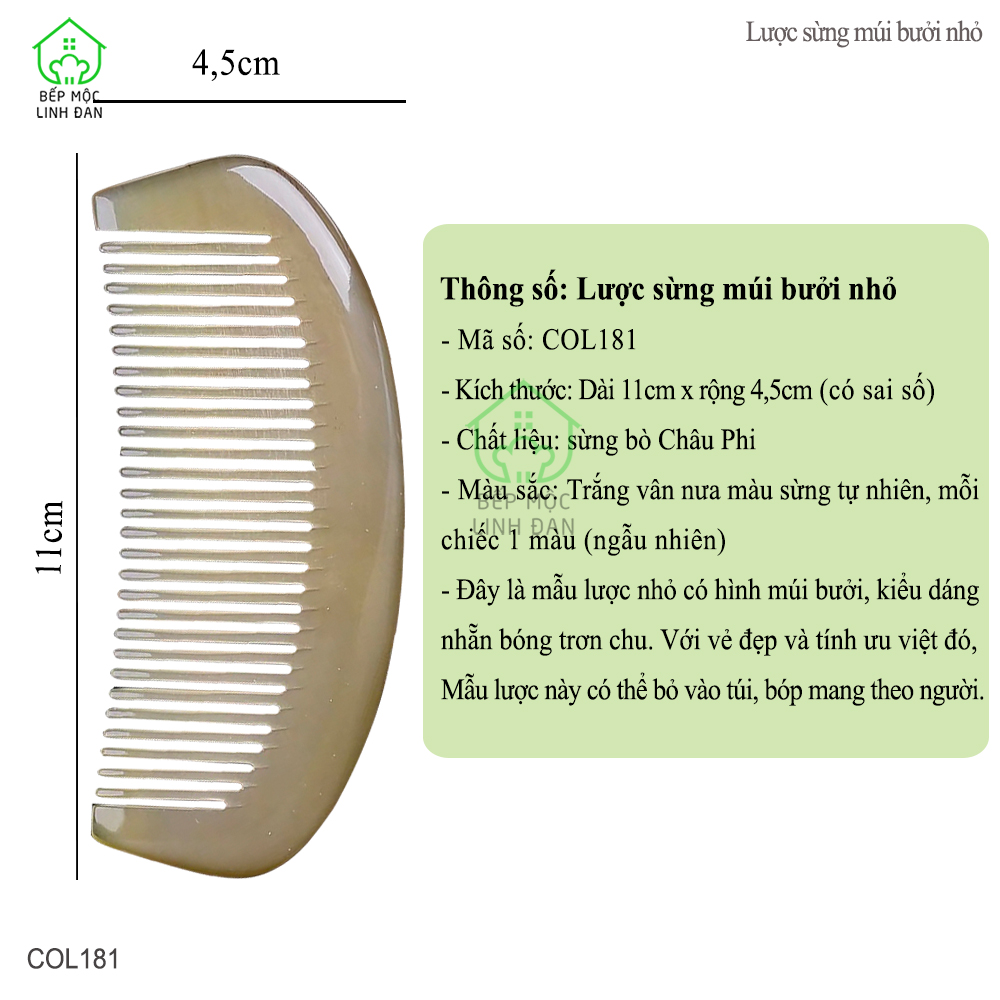 Lược Sừng Múi Bưởi xuất Nhật Phụ Kiện Bỏ Túi Tiện Dụng