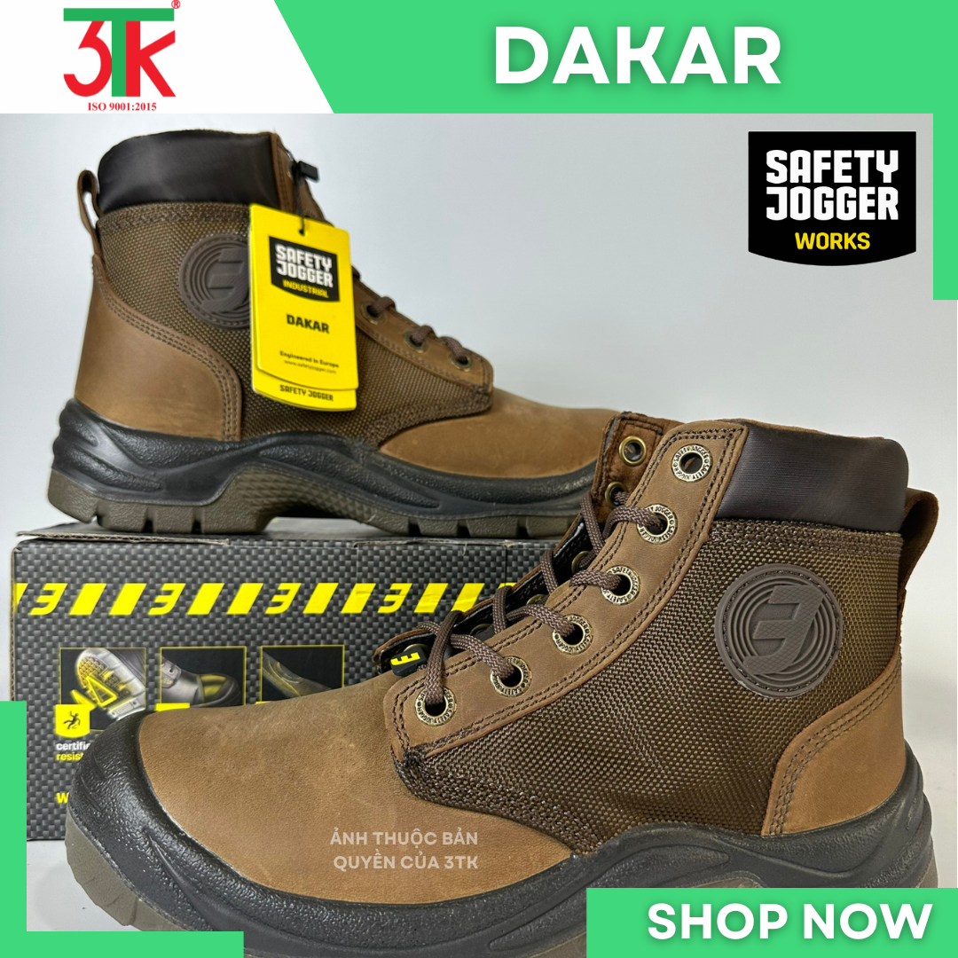 Giày Bảo Hộ Safety Jogger DAKAR S3 Chống đinh, Chống Dập Ngón, Chống Trơn Trượt Chất Liệu Da Cao Cấp Siêu Nhẹ Kiểu Dáng Thể Thao