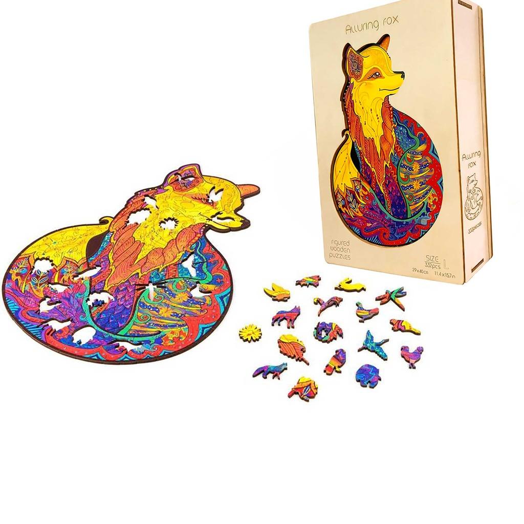 Đồ chơi xếp hình gỗ wooden jigsaw puzzles Charming Fox 202 mảnh ghép-M size