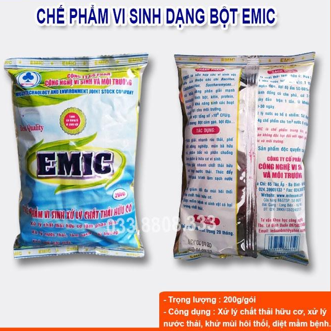 CHẾ PHẨM VI SINH EMIC Ủ PHÂN VÀ XỬ LÝ CHẤT THẢI HỮU CƠ(200G)