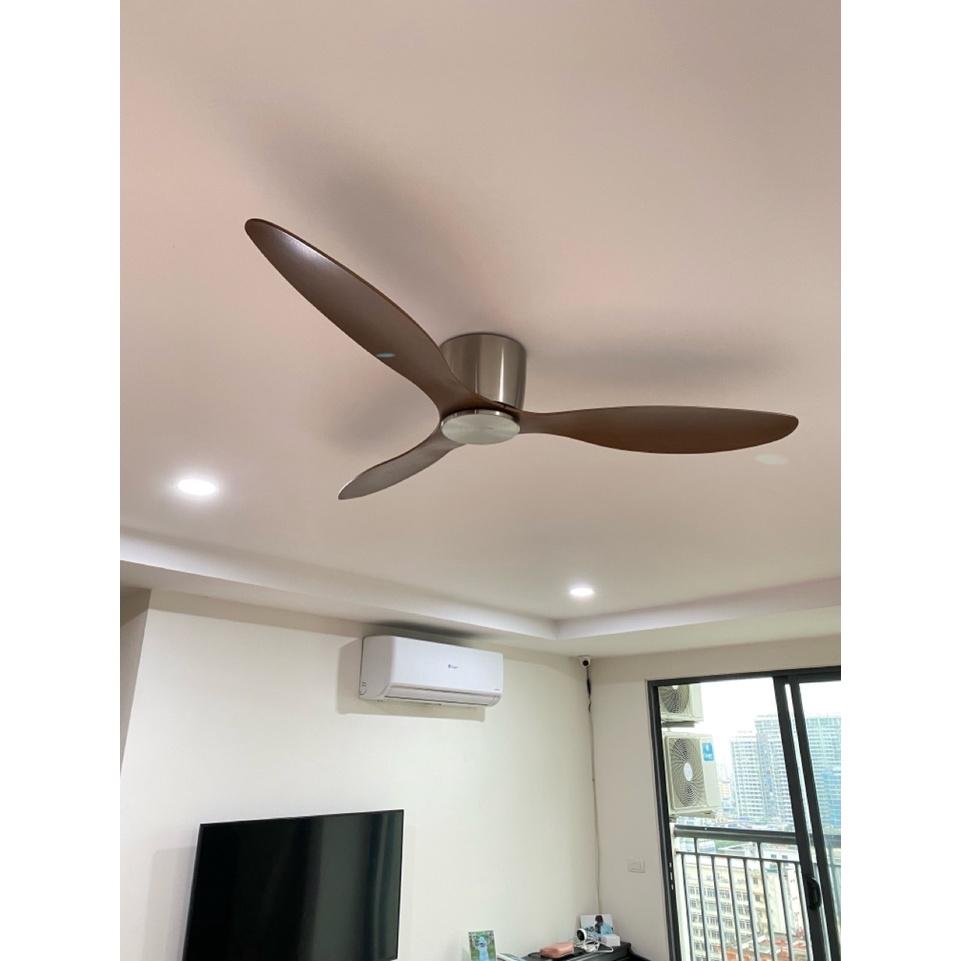 Quạt trần dành cho trần nhà siêu thấp QX1354N Màu NIKEN - Quạt trần trang trí chung cư động cơ DC ( 3 cánh nhựa ABS, SIZ