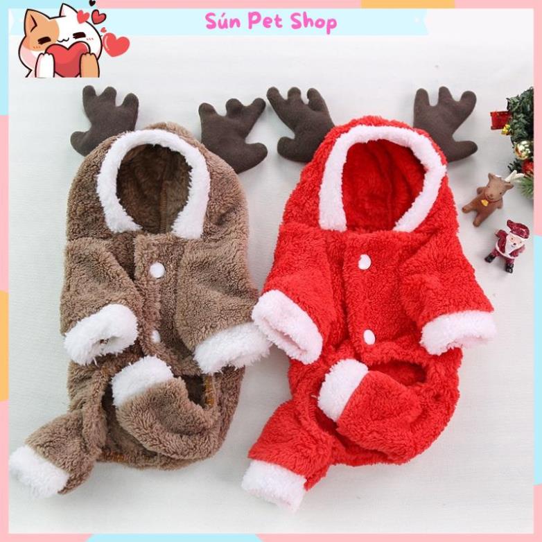 Áo tuần lộc cho thú cưng - Áo noel, giáng sinh cho chó mèo