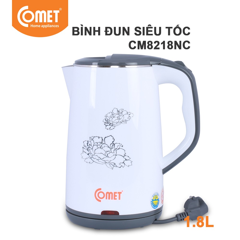 Ấm Đun Siêu Tốc Comet CM8218 - Màu Ngẫu Nhiên - Hàng Chính Hãng