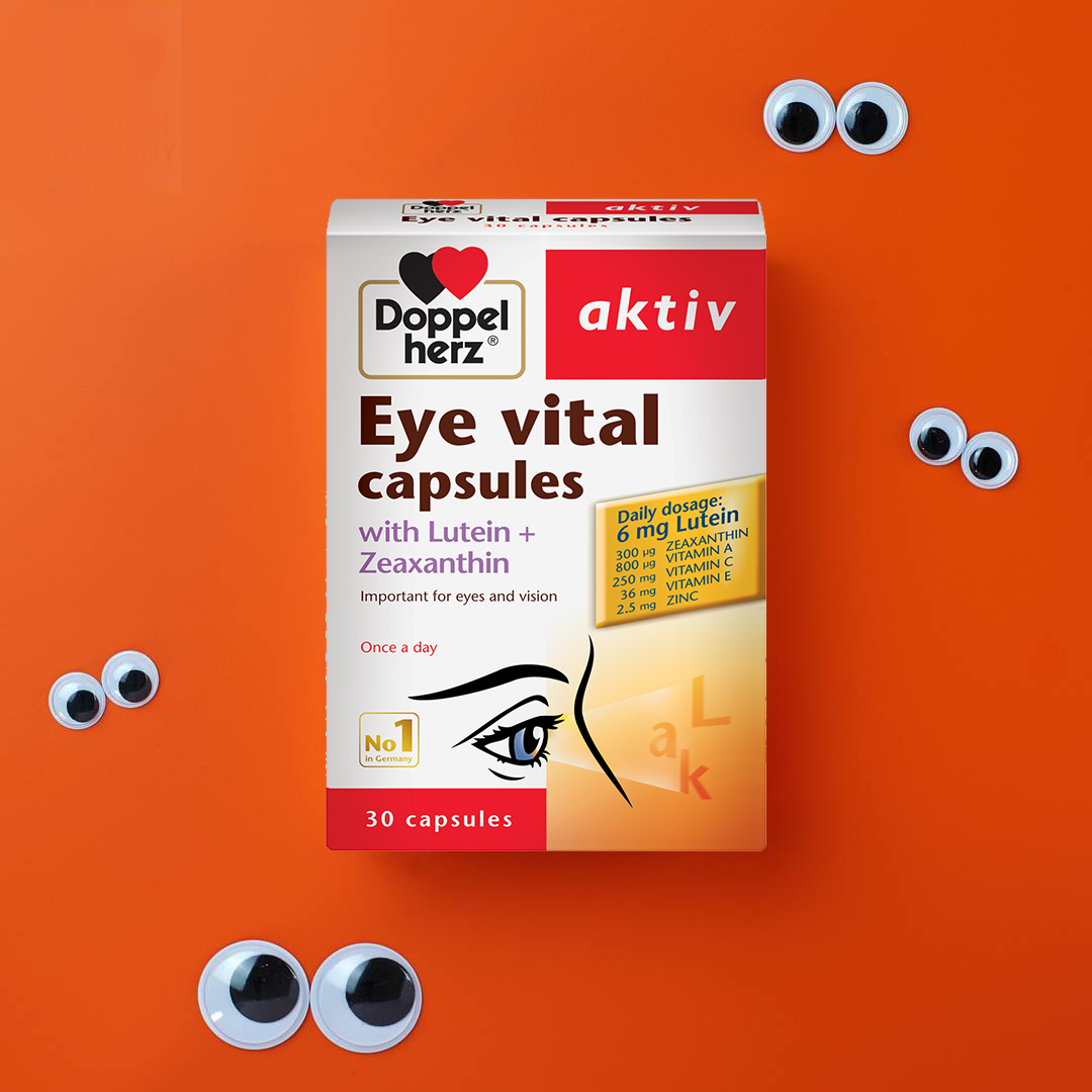 Viên uống tăng cường thị lực, chống mỏi mắt Doppelherz Aktiv Eye Vital