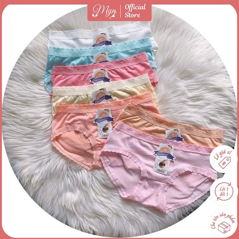 SET 10 QUẦN LÓT COTTON THÁI VIỀN REN DẬP HOA -10 quần