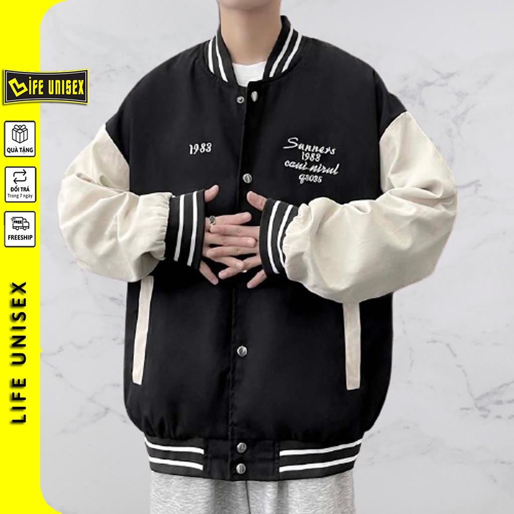Áo khoác Bomber Jacket Dù 2 Lớp 1983 Unisex Nam Nữ form rộng Chống nắng Siêu Hot Unisex