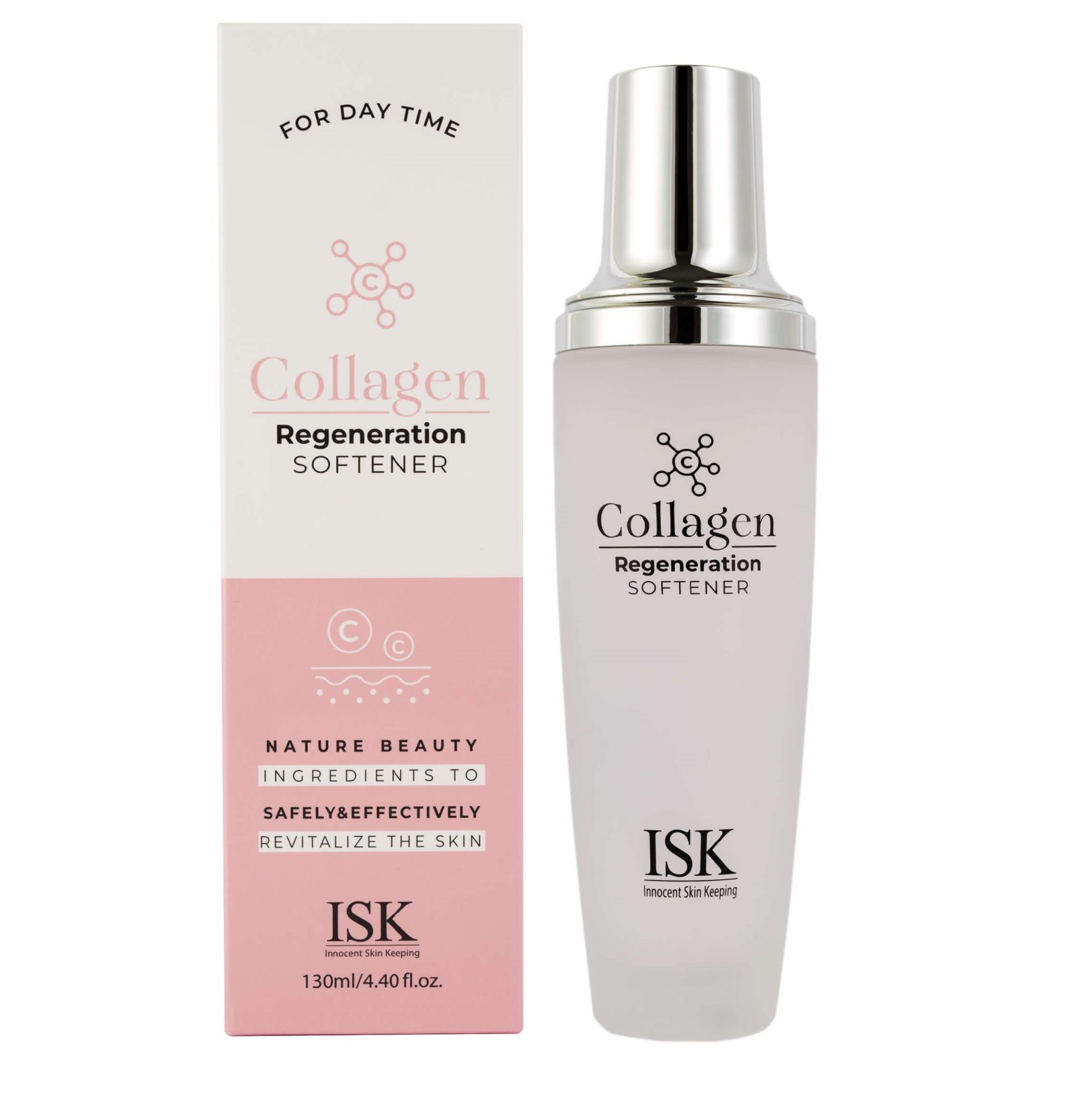 Nước hoa hồng Collagen trắng da, se khít lỗ chân lông ISK REGENERATION SOFTENER Hàn quốc 130ML/ Hộp Kèm 1 gói tẩy da chết Beauskin 3g/ gói