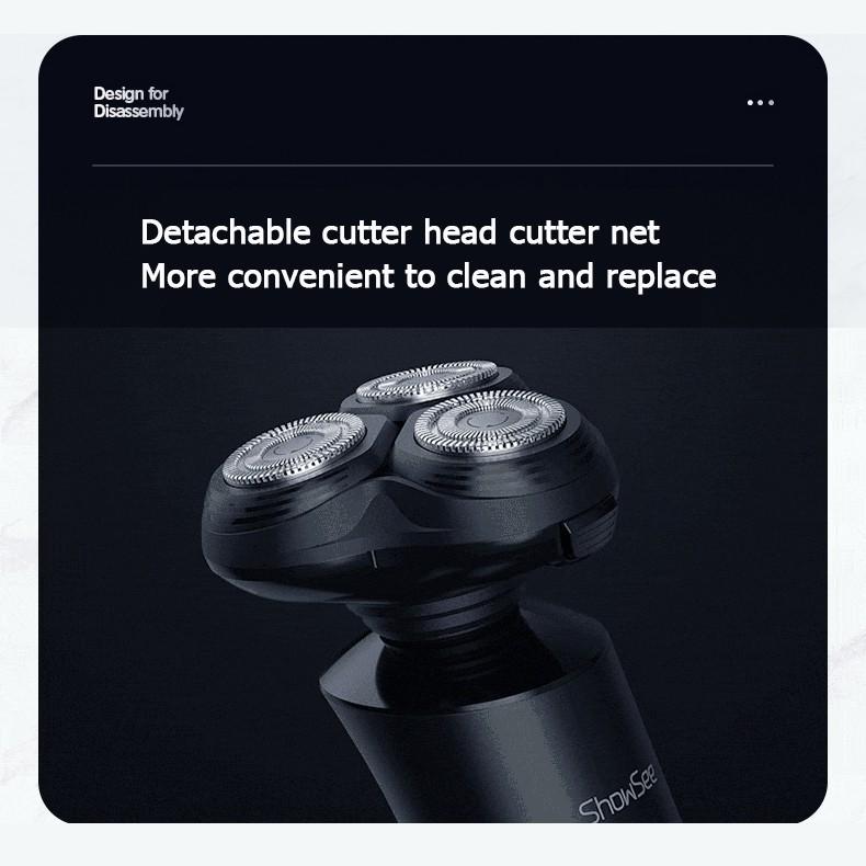 Máy Cạo Râu Xiaomi Youpin ShowSee F1-BK Đầu Cắt 3D Sử Dụng Khô Và Ướt Cho Nam