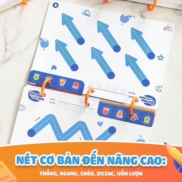 Đồ chơi Giáo dục sớm Thẻ Flashcard thông minh cho bé xóa được, học liệu giáo dục sớm thương hiệu Lalala Baby