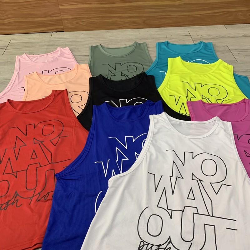 Áo Tanktop thể thao tập gym, yoga nữ NO WAY OUT vải thun lưới thông thoáng mồ hôi