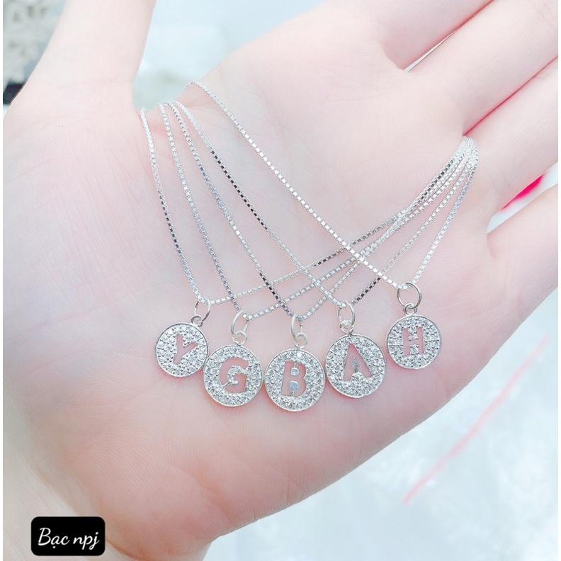 Dây chuyền mặt chữ , Vòng cổ nữ Bạc Ta - Bạc npj