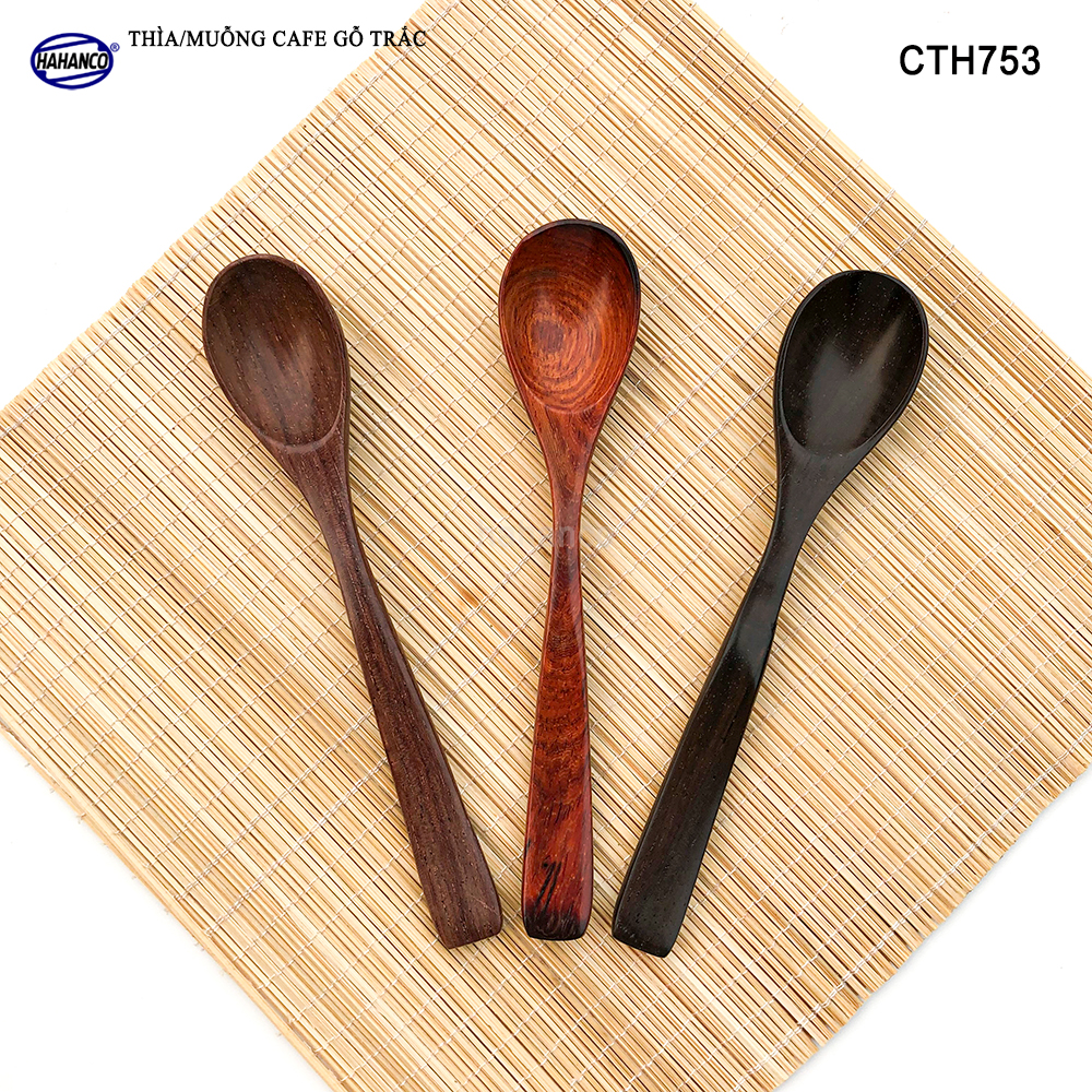 Thìa Cà Phê, muỗng pha trà, gỗ Trắc/Cẩm Chuôi uốn lượn sóng/Độc đáo - CTH753