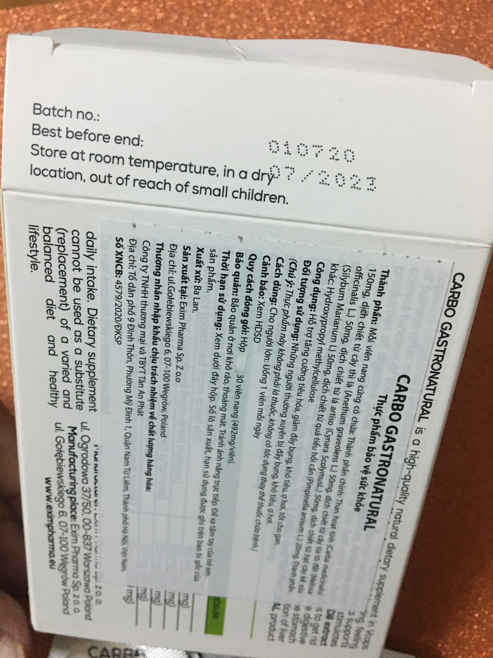 THỰC PHẨM HỖ TRỢ TĂNG CƯỜNG TIÊU HÓA CARBO GASTRONATURAL 60 Viên