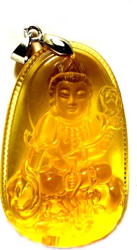Mặt dây bản mệnh khắc ngài Phổ Hiền Bồ Tát đá mã não tự nhiên cho người tuổi Thìn, tuổi Tỵ - MDNA126 (vàng)