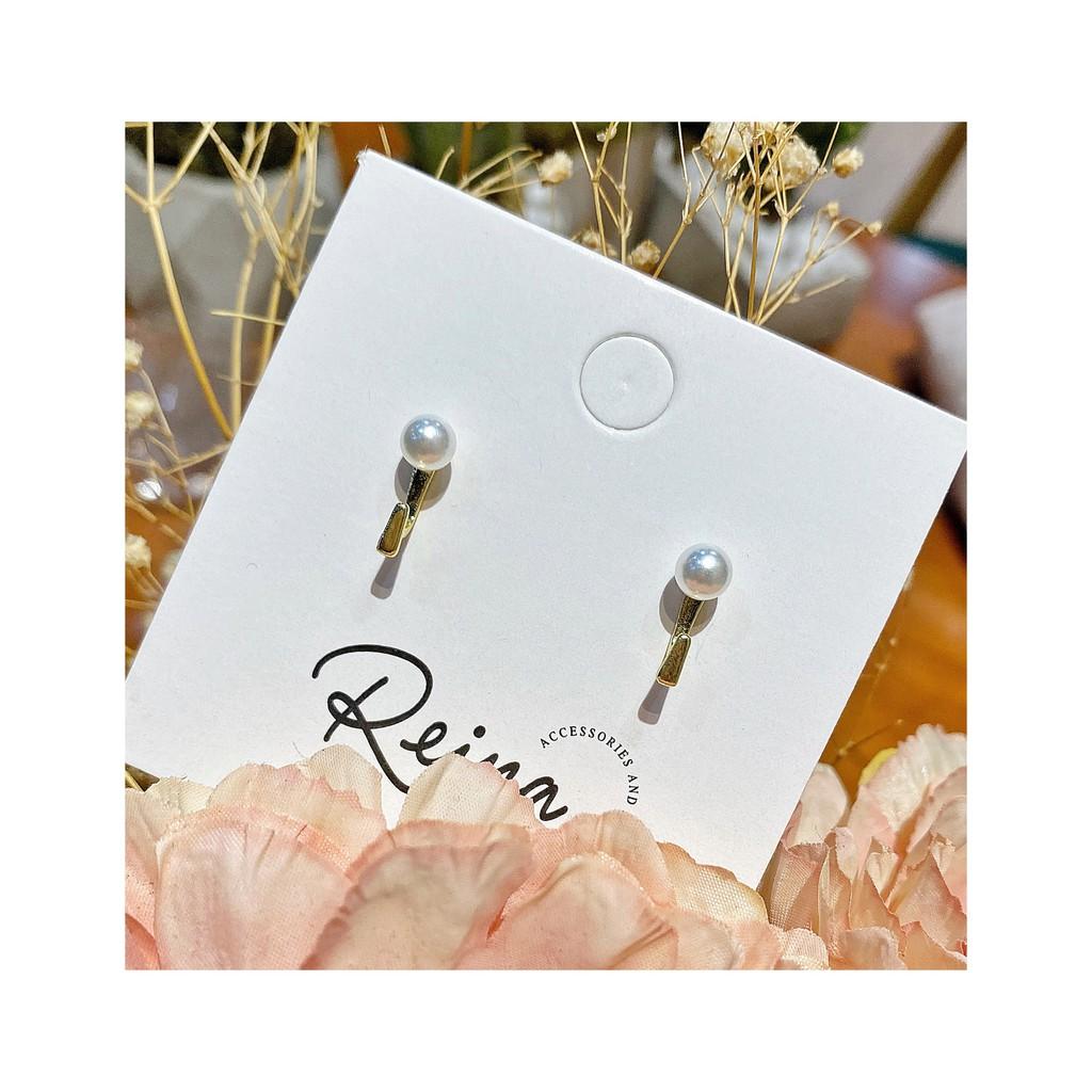 Khuyên tai nữ phiên bản Hàn Quốc móc nối đính hạt Reina cao cấp cá tính Basic có thể mix 2 kiểu