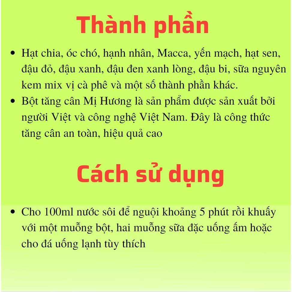 Bột tăng cân Mị Hương 500gram hỗ trợ tăng cân bổ sung dưỡng với thành phần tự nhiên an toàn cam kết chính hãng