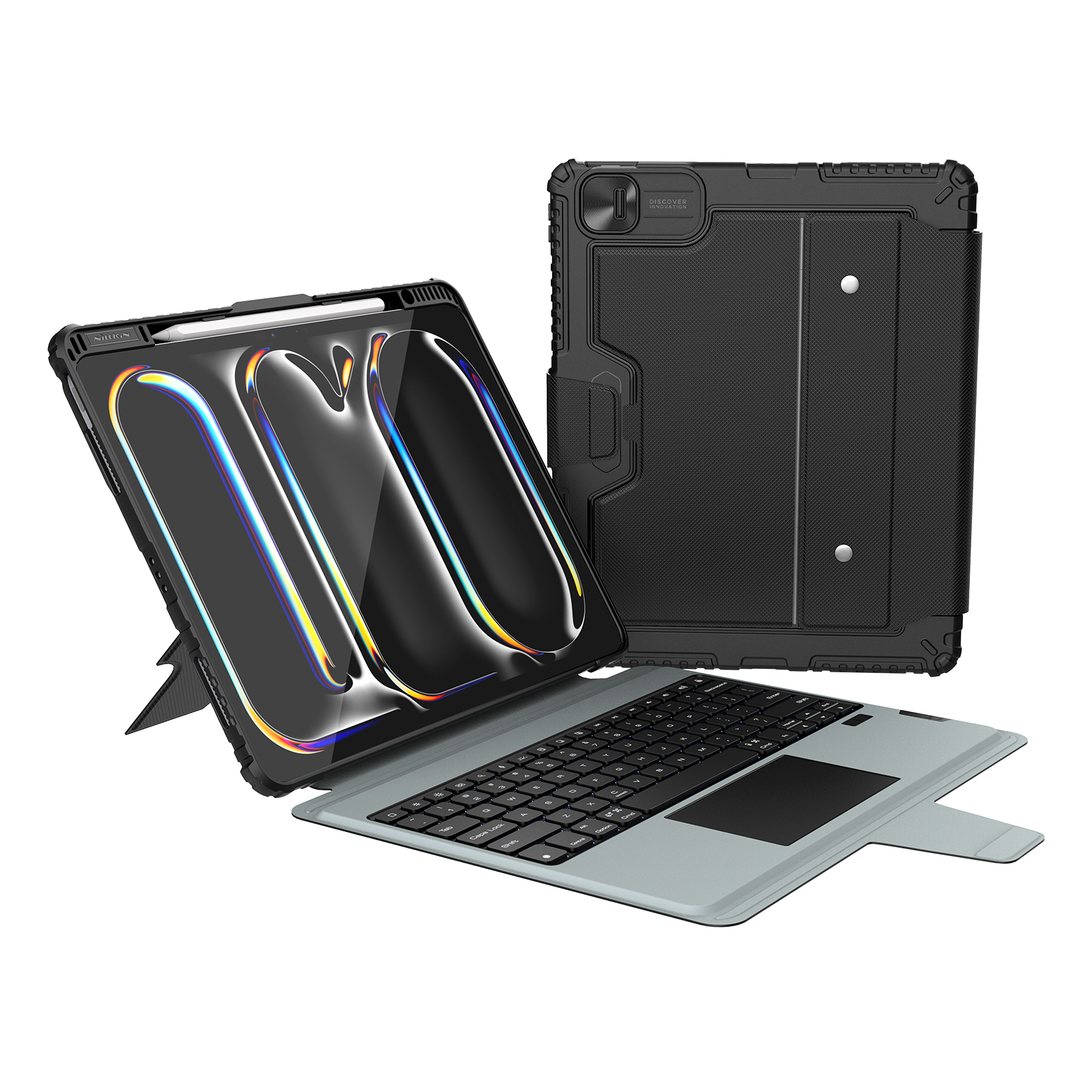 Bao Da Kèm Bàn Phím cho iPad Pro 11 inch &amp; iPad Pro 13 inch M4 2024 Nillkin Bumper Combo Case Keyboard (Có Đèn Nền Backlit Keyboard) - Hàng Chính Hãng